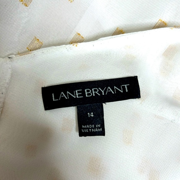: Lane Bryant White & Gold Sheer Layered Tank Top - Size 14 - Picture 7 of 7